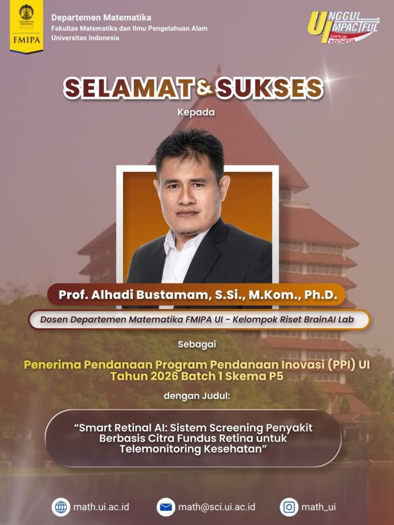 Selamat dan sukses kepada Prof. Alhadi Bustamam, S.Si., M.Kom., Ph.D